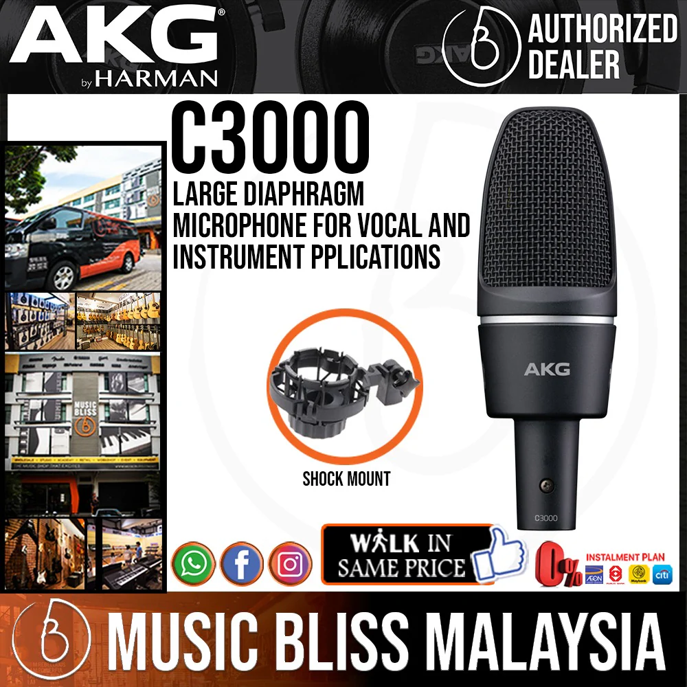AKG C3000 Large Diaphragm Microphone For Vocal and Instrument Applications