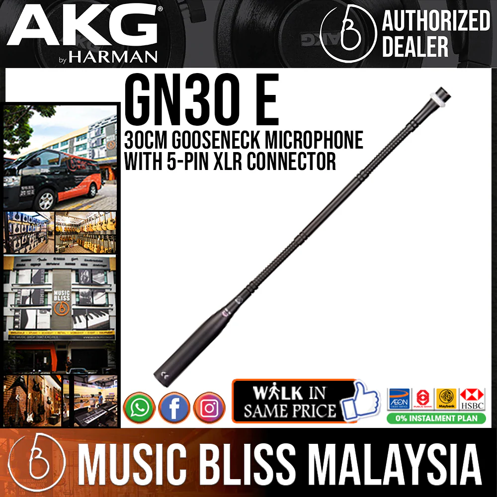 AKG GN30 E Gooseneck Microphone with 5-pin XLR connector, 30cm