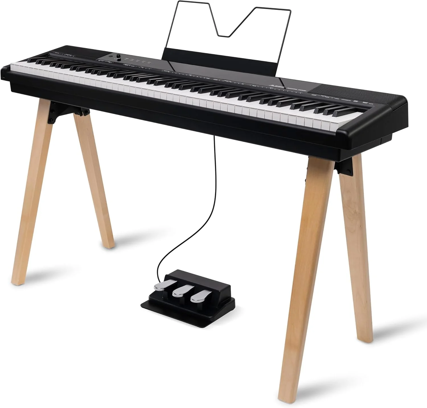 Alesis Recital Home 88-Key Contemporary Home Digital Piano with Wooden Stand - Black - Image 6
