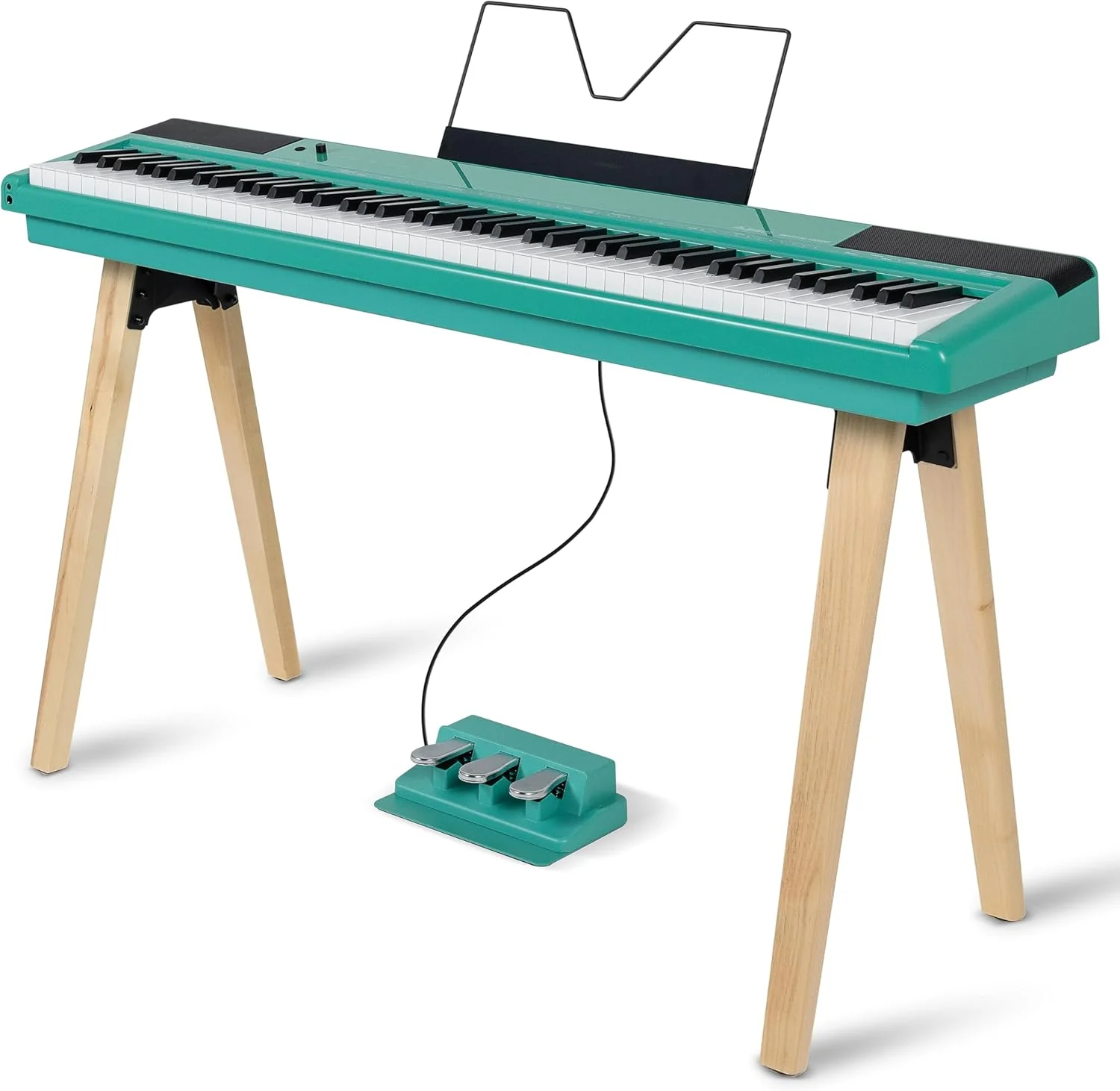 Alesis Recital Home 88-Key Digital Piano with Wooden Stand - Turquoise - Image 5