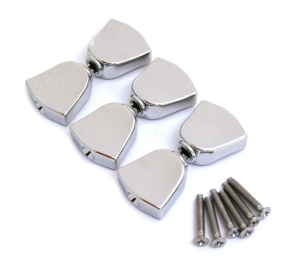 ALLPARTS TK-7722-010 Chrome Keystone Buttons for Grover, Set of 6 - Image 2