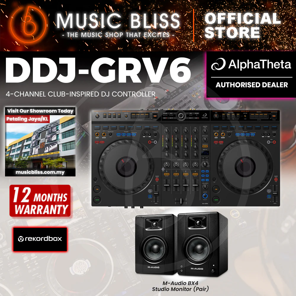 AlphaTheta DDJ-GRV6 4-channel DJ Controller with Groove Circuit - Image 3