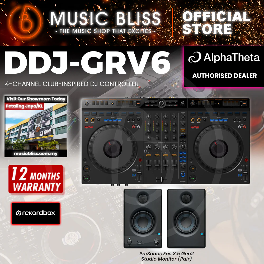 AlphaTheta DDJ-GRV6 4-channel DJ Controller with Groove Circuit - Image 4