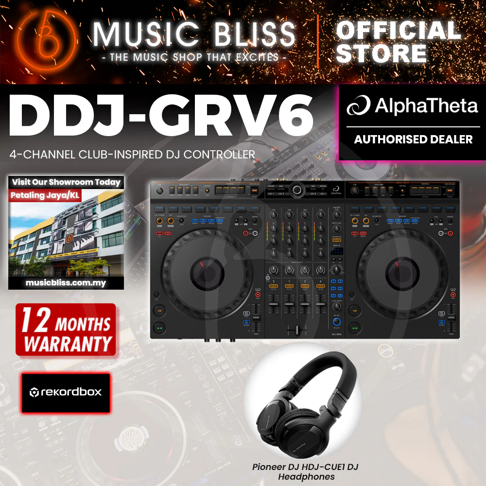AlphaTheta DDJ-GRV6 4-channel DJ Controller with Groove Circuit - Image 5