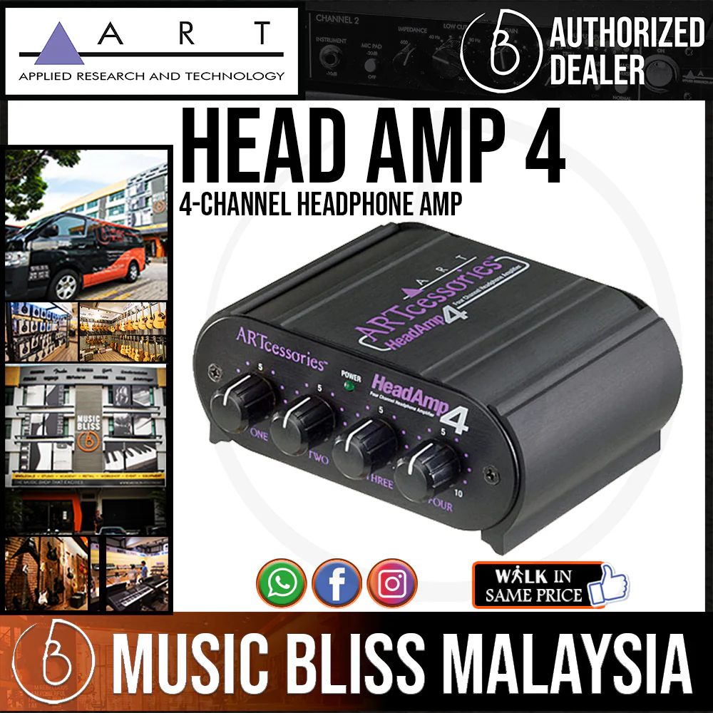 ART HeadAmp 4 4-channel Headphone Amp with 1/4" and 1/8" I/O