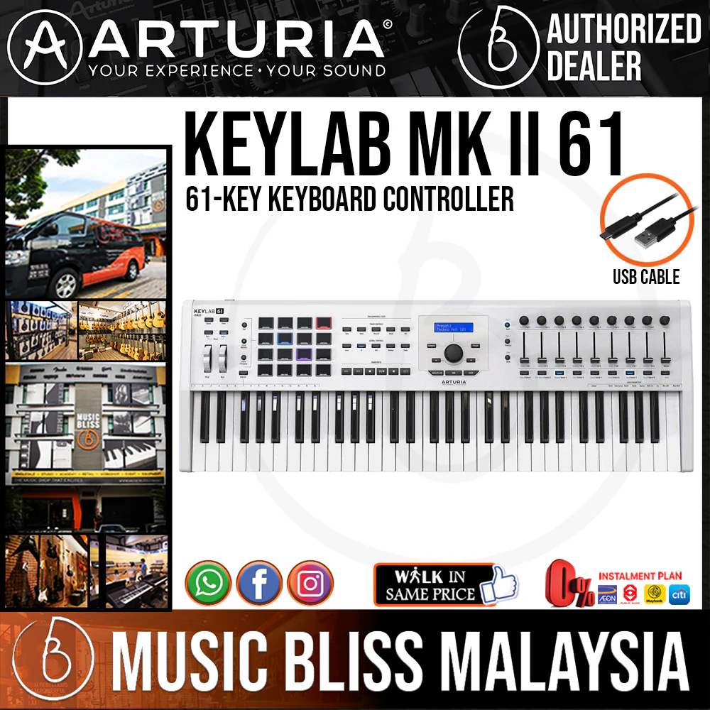 Arturia KeyLab 61 MKII 61-key Keyboard Controller - White