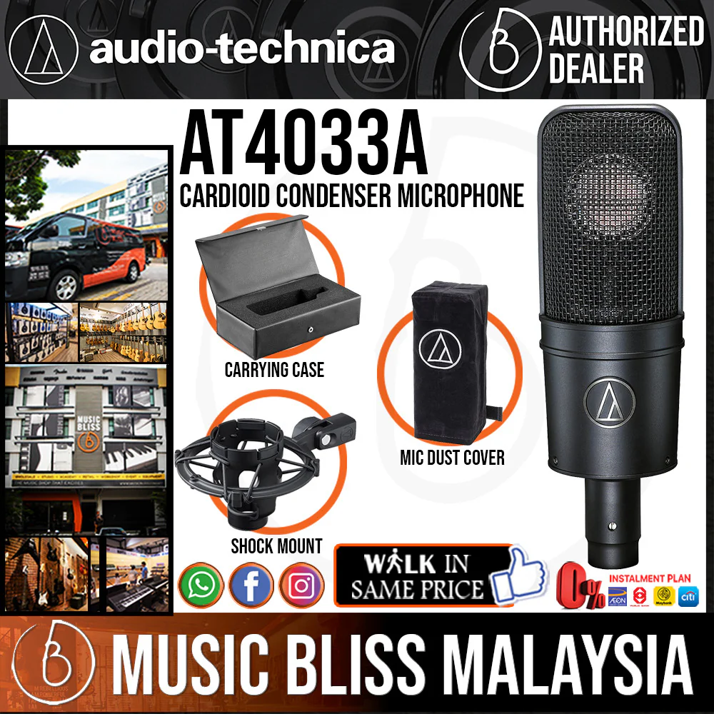 Audio Technica AT4033a Cardioid Studio Condenser Microphone