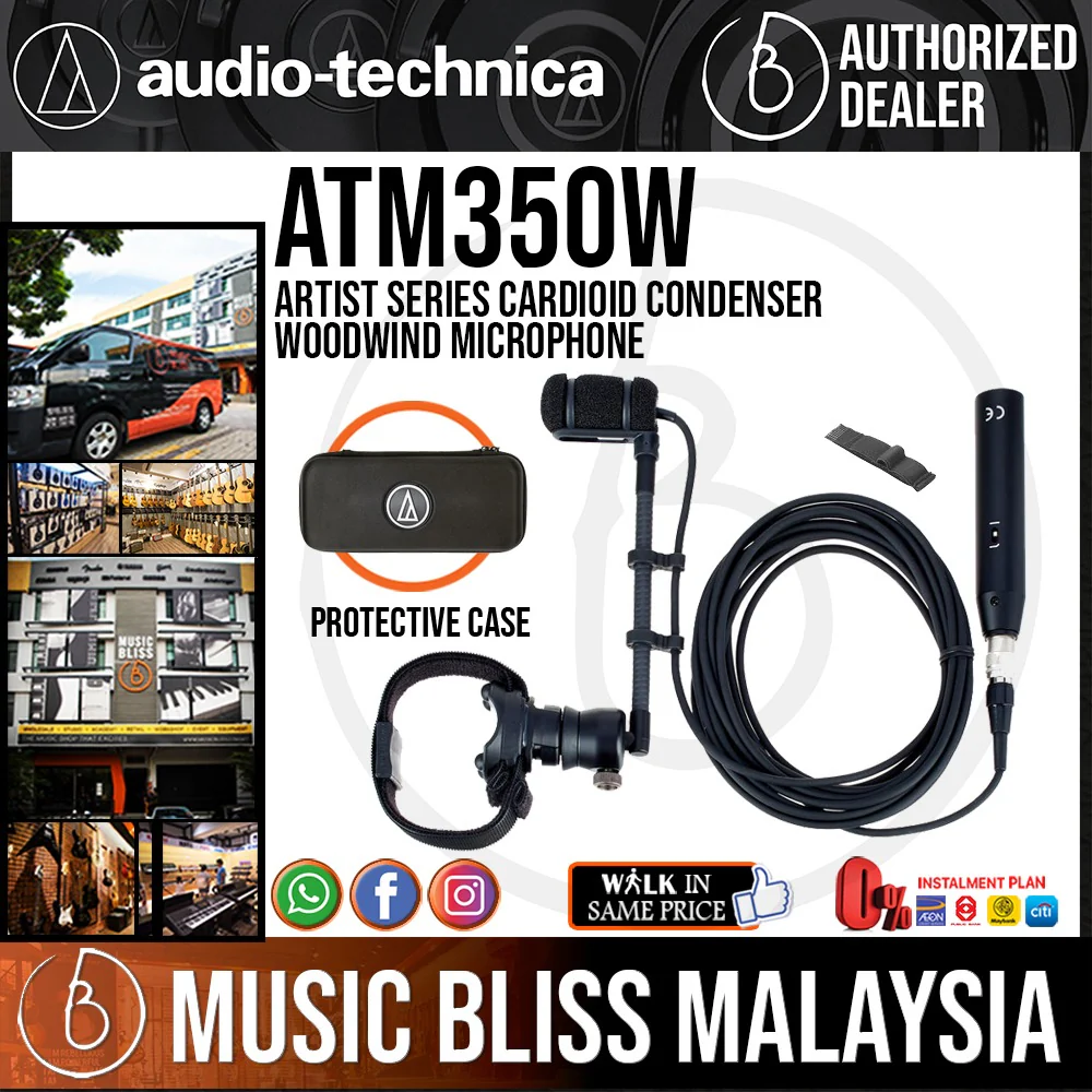 Audio Technica ATM350W Cardioid Condenser Woodwind Microphone