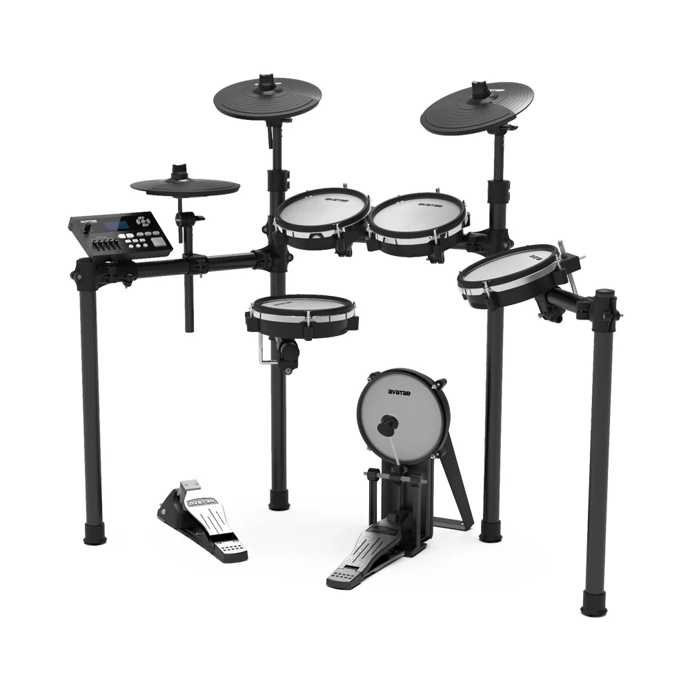 Avatar SD61-6 8-Piece Mesh Kit Electric Drum Set (5pcs Drum Pad, 3pcs Cymbal Pad) with FREE Headphone, Drum Throne & Drumstick - Image 2