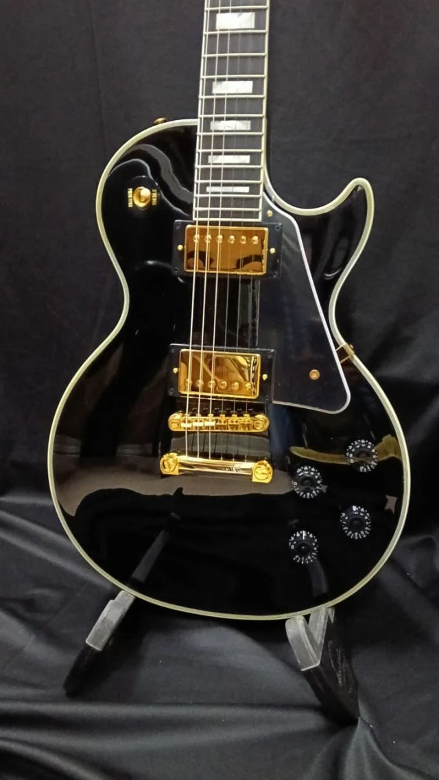 B STOCK (BS-699) (Epiphone Inspired by Gibson Custom) Epiphone Les Paul Custom Electric Guitar - Ebony