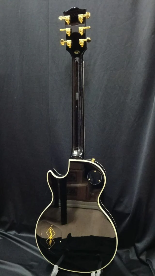B STOCK (BS-699) (Epiphone Inspired by Gibson Custom) Epiphone Les Paul Custom Electric Guitar - Ebony - Image 4