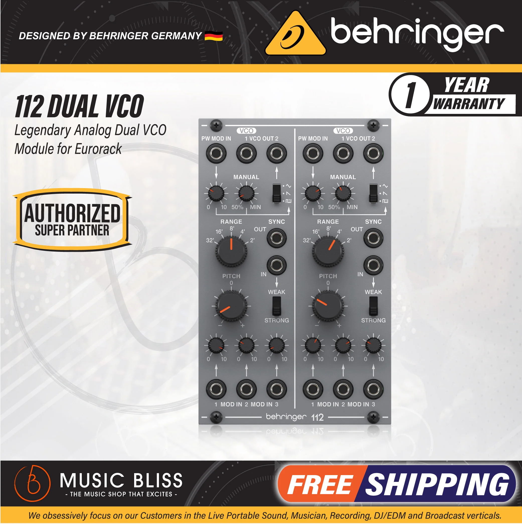 Behringer 112 Dual VCO Eurorack Module