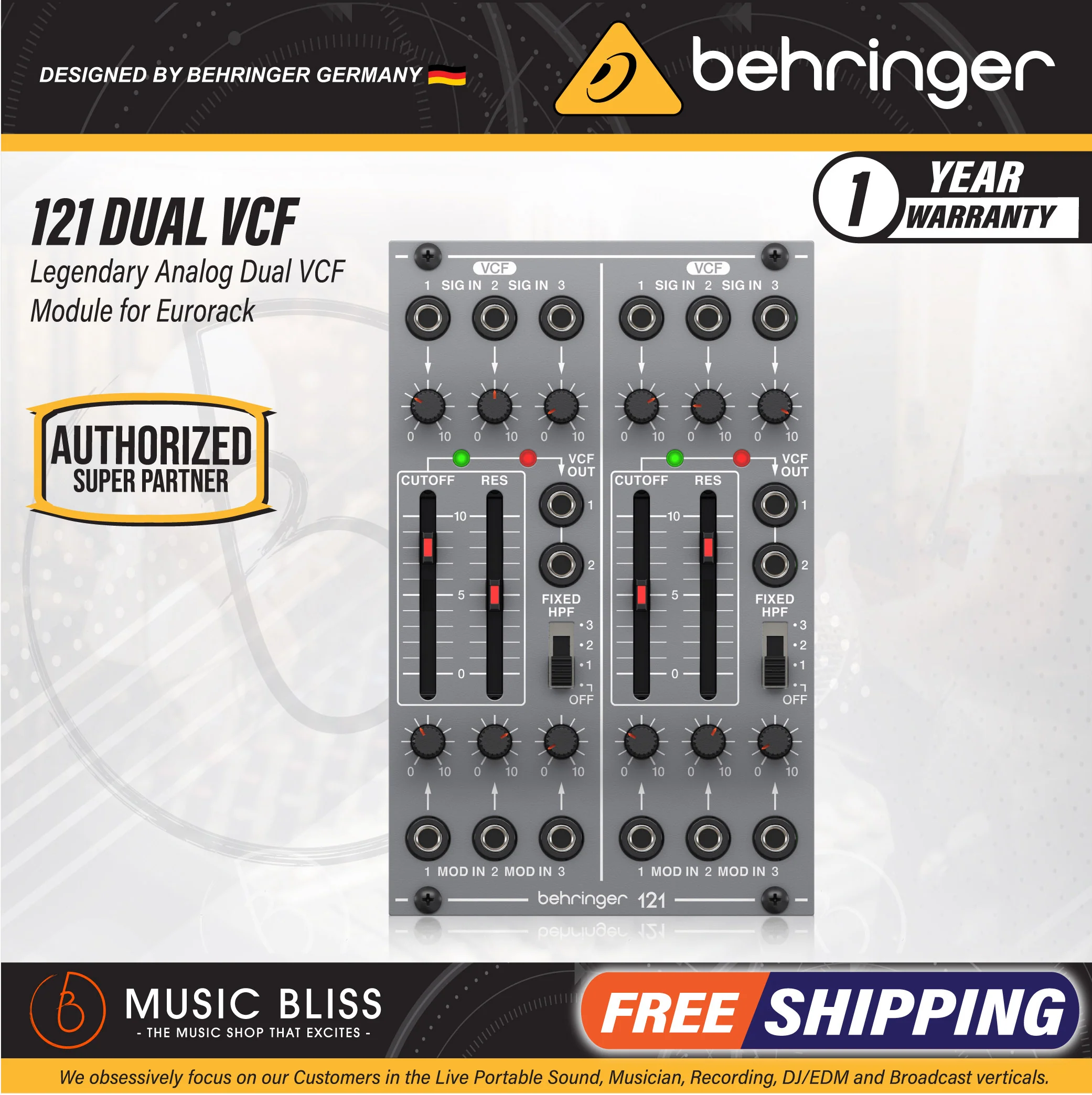 Behringer 121 Dual VCF Eurorack Module