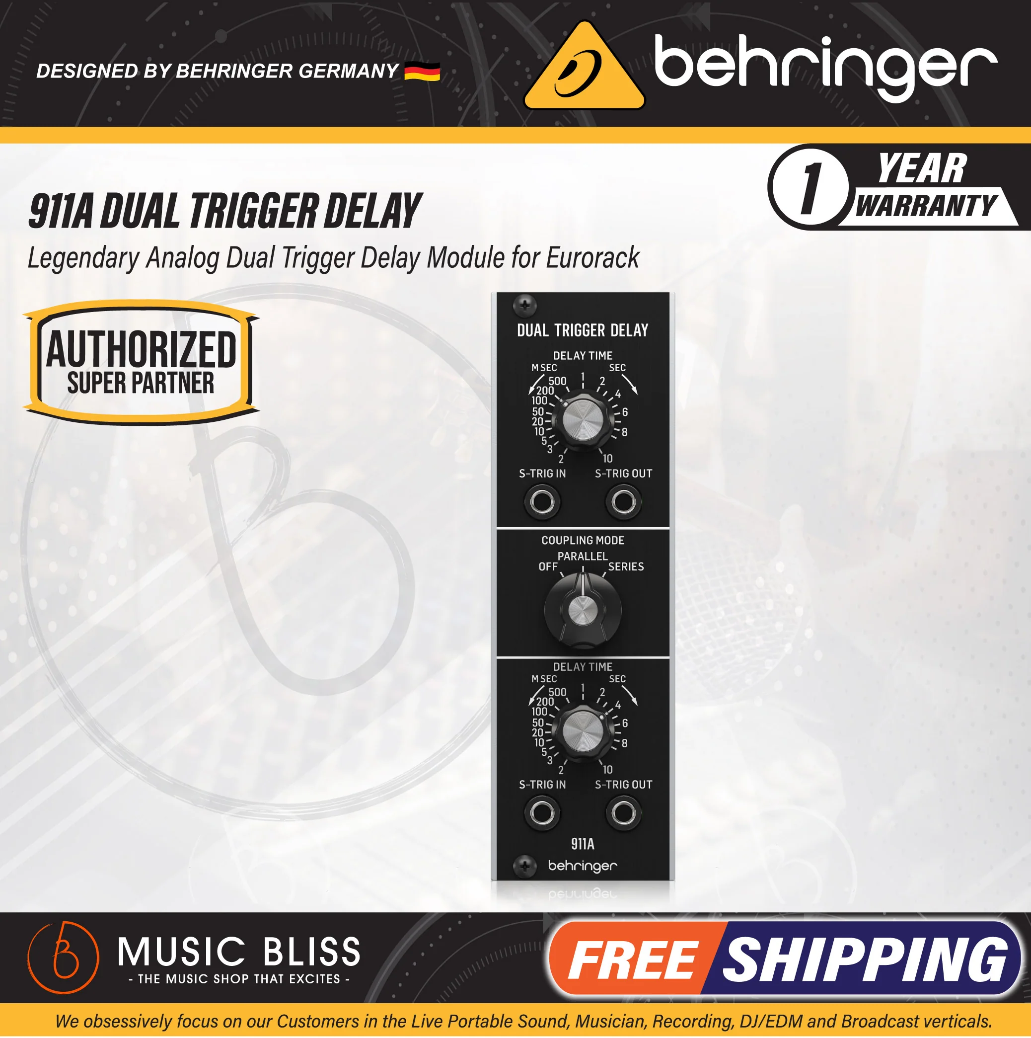 Behringer 911A Dual Trigger Delay Eurorack Module