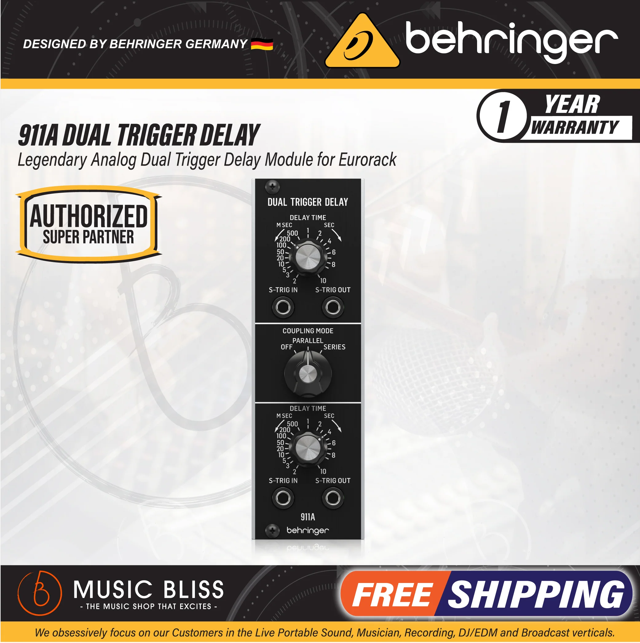 Behringer 914 Fixed Filter Bank Eurorack Module
