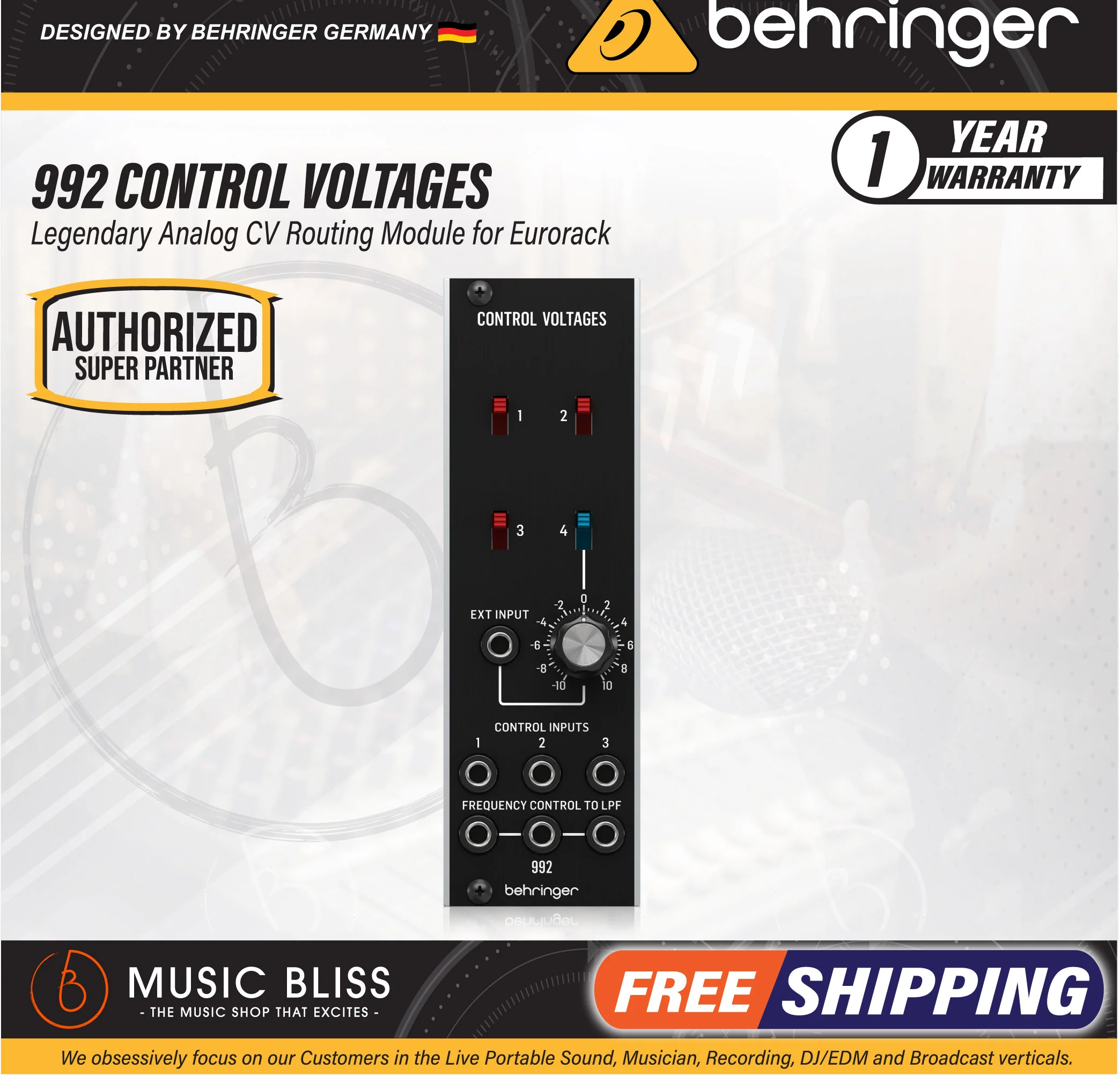Behringer 992 Control Voltages Analog CV Routing Eurorack Module