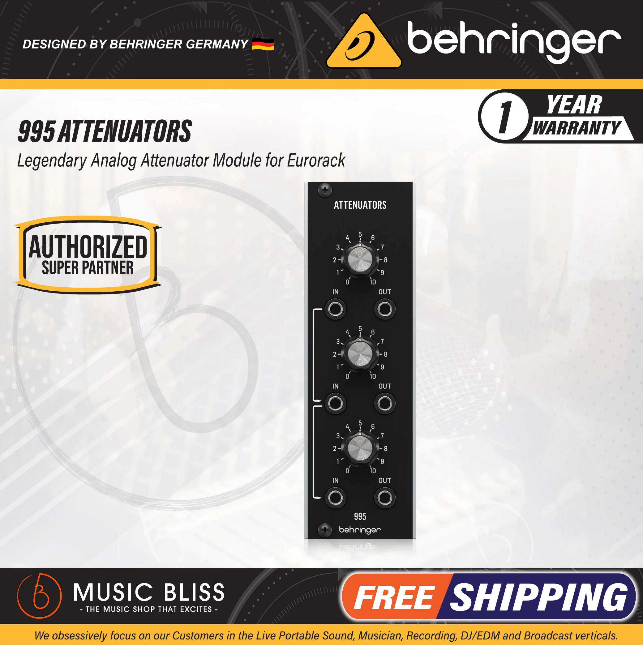 Behringer 995 Attenuators Eurorack Module