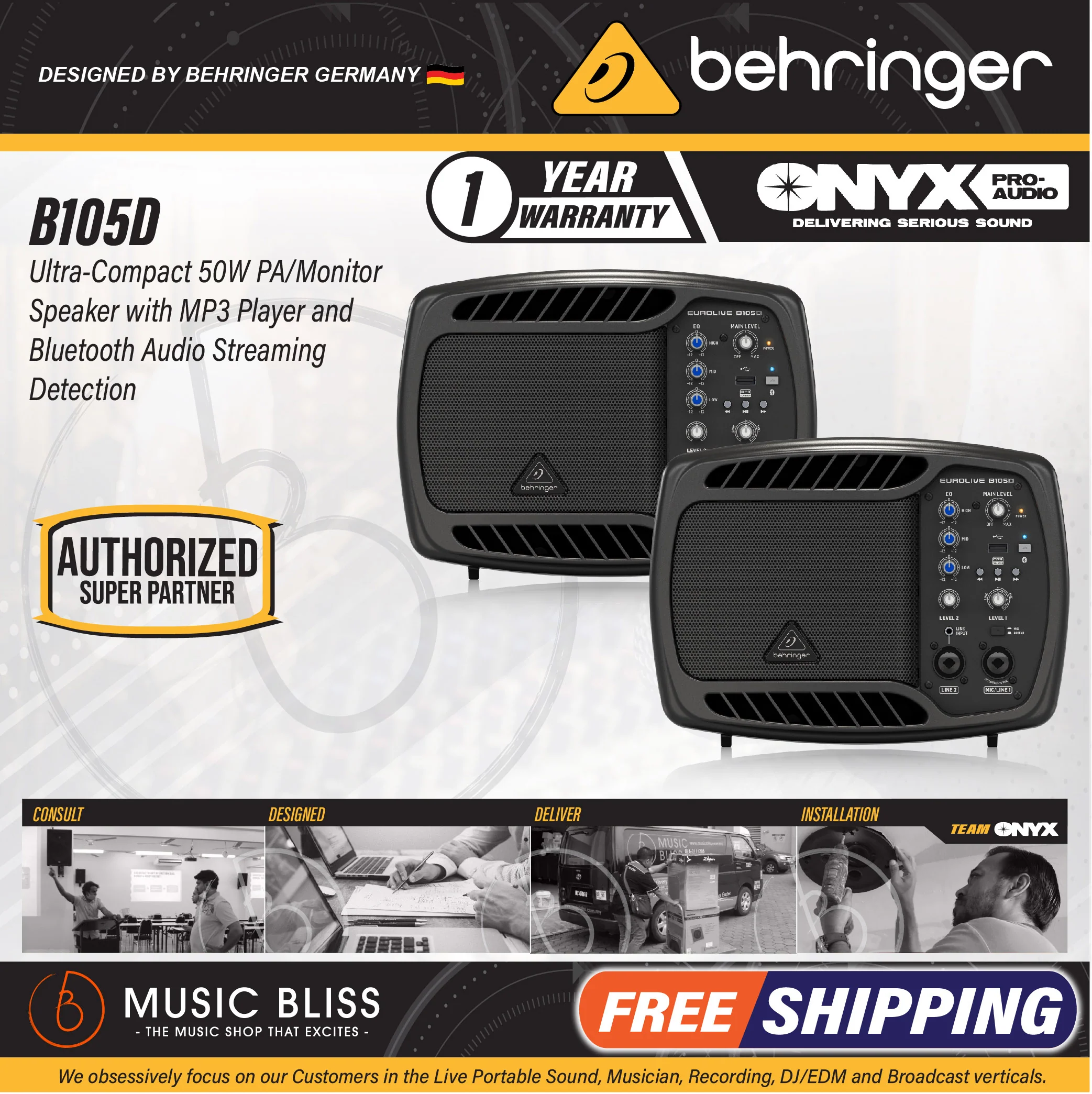 Behringer B105D 50W 5" Powered Monitor Speaker - Image 2