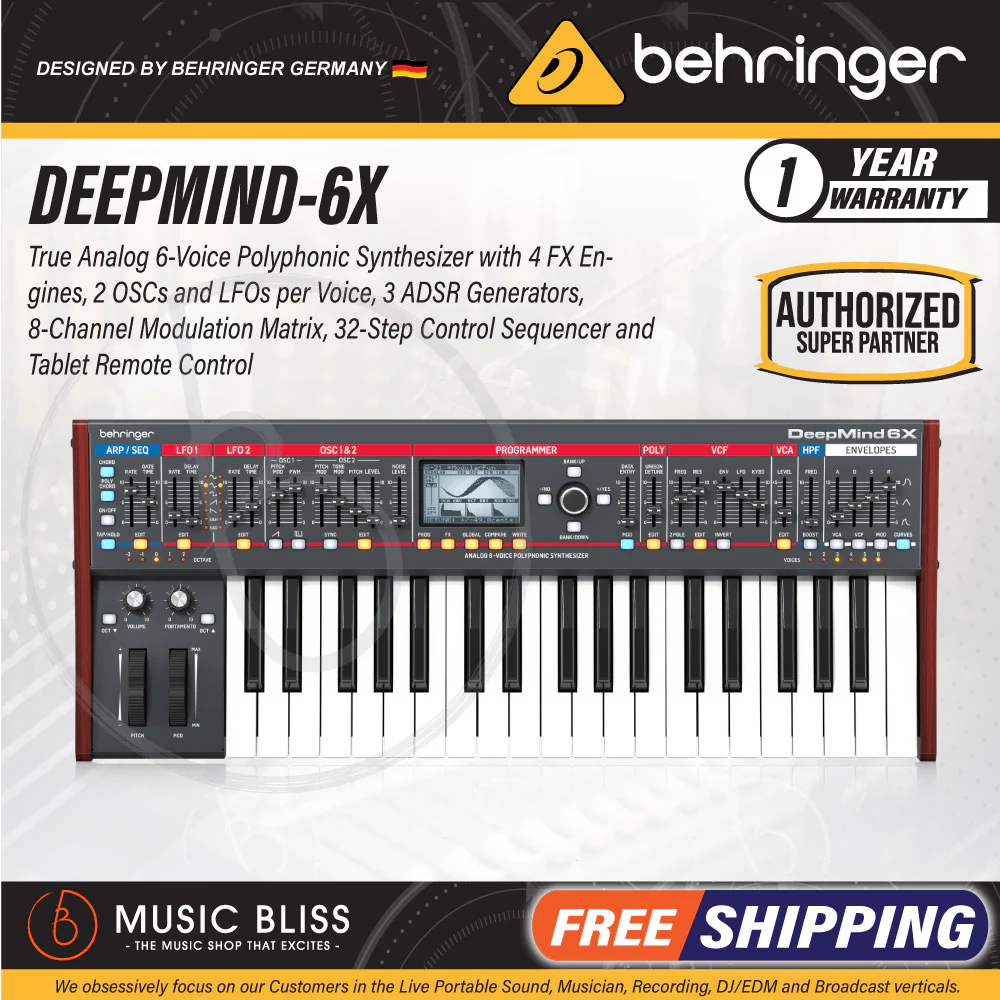 Behringer DeepMind 6X Polyphonic Analog Synthesizer