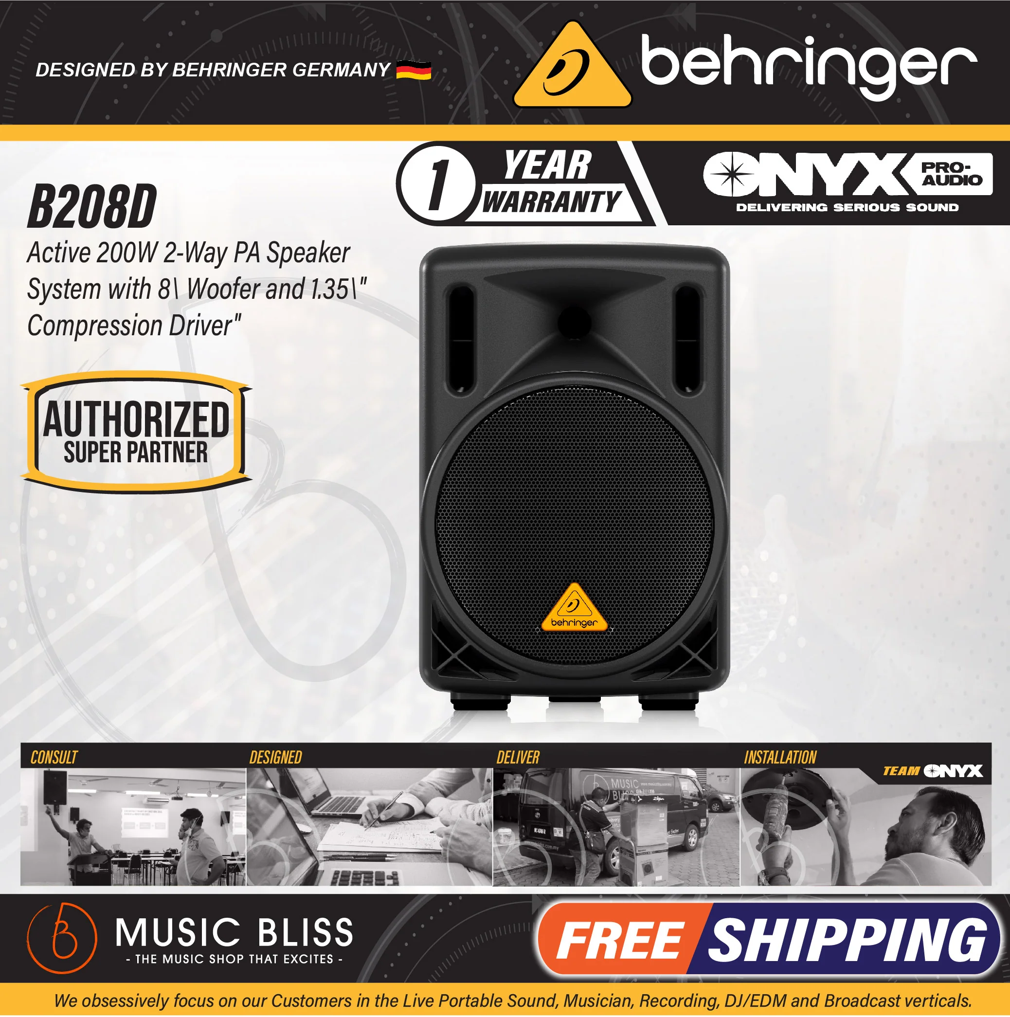 Behringer Eurolive B208D 200W 8" Powered Speaker