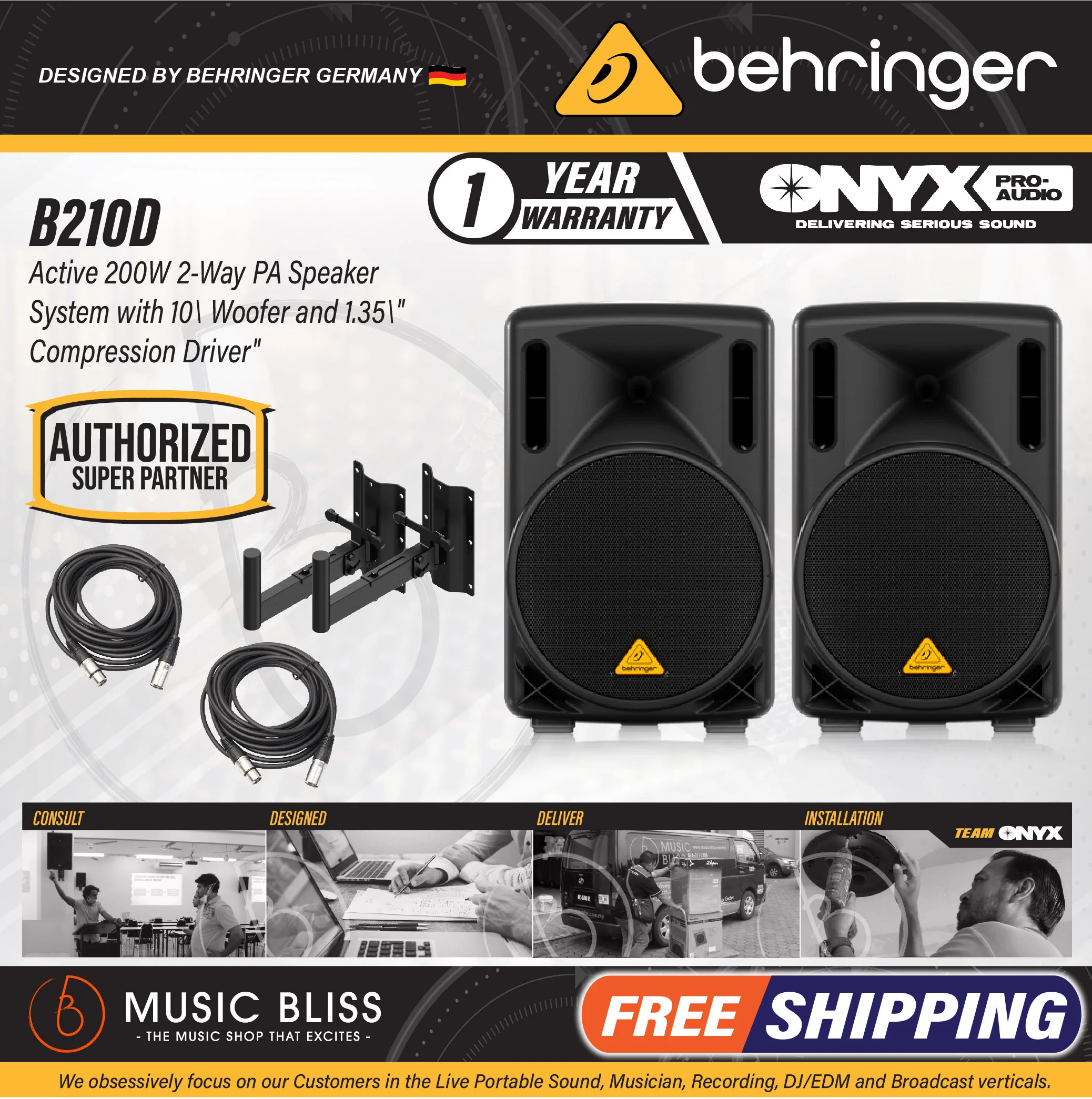 Behringer Eurolive B210D 200W 10" Powered Speaker - Pair - Image 3