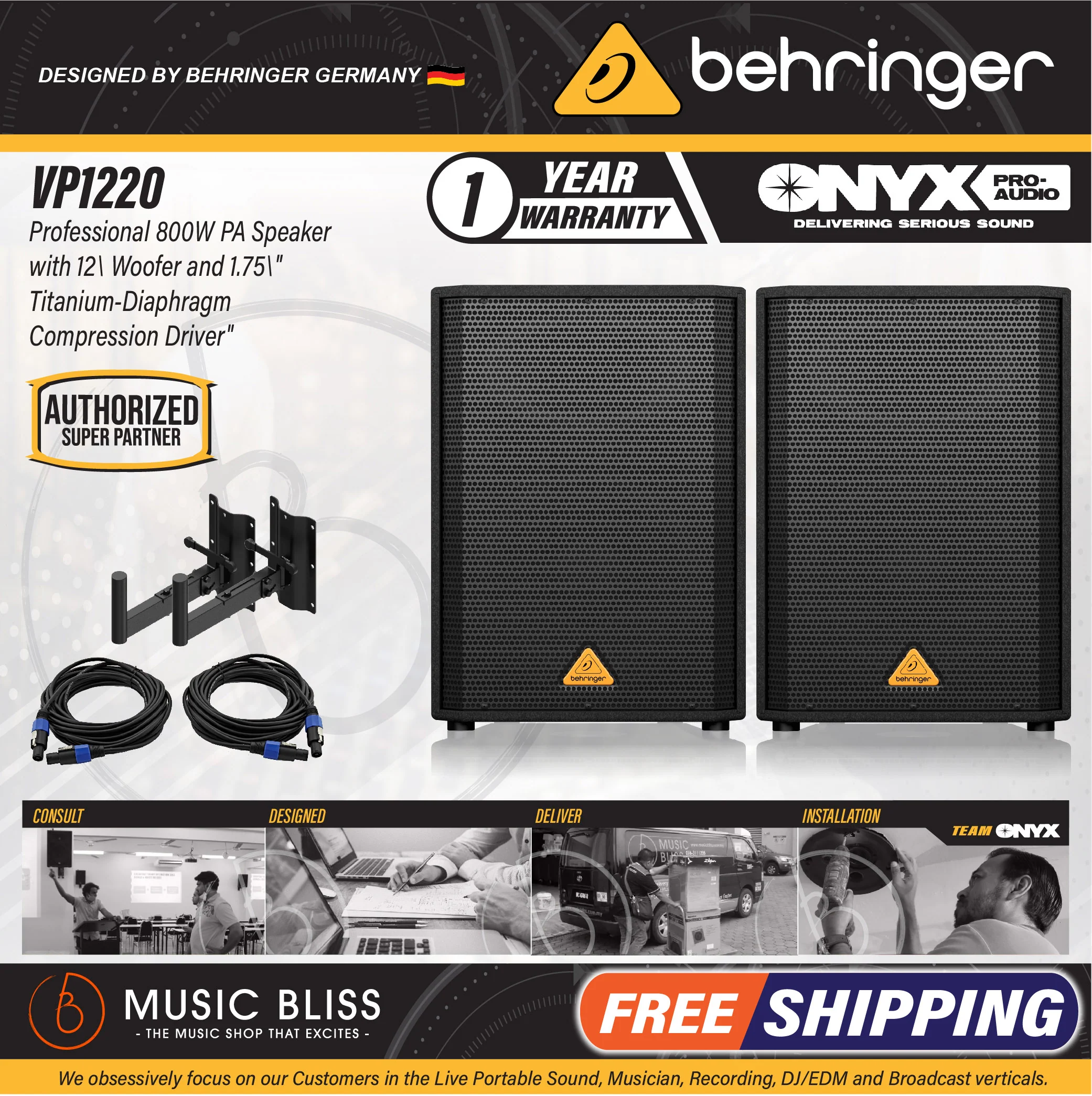 Behringer Eurolive VP1220 800-watt 12'' Passive Speaker - Pair - Image 3