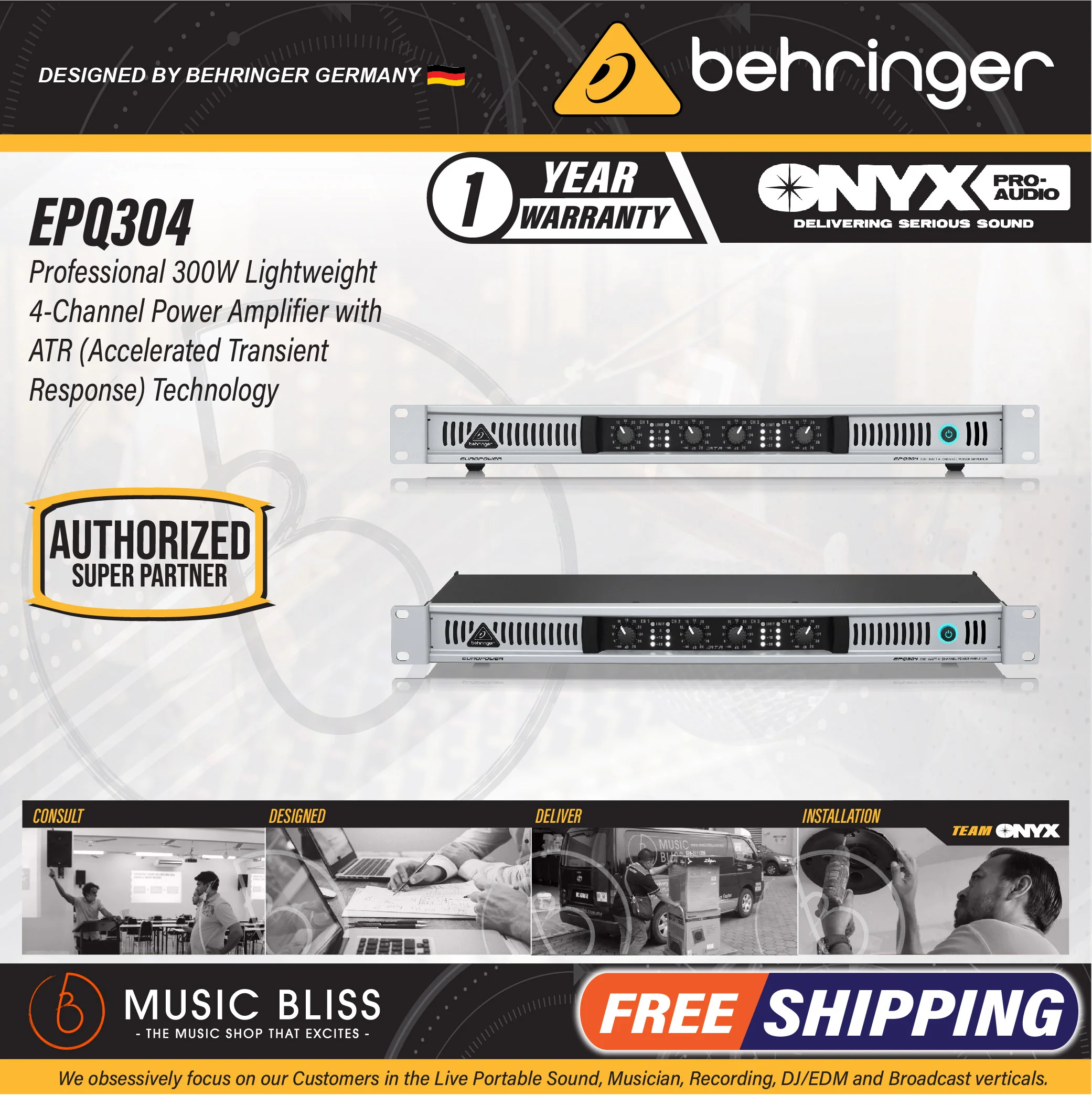 Behringer Europower EPQ304 4-channel Power Amplifier