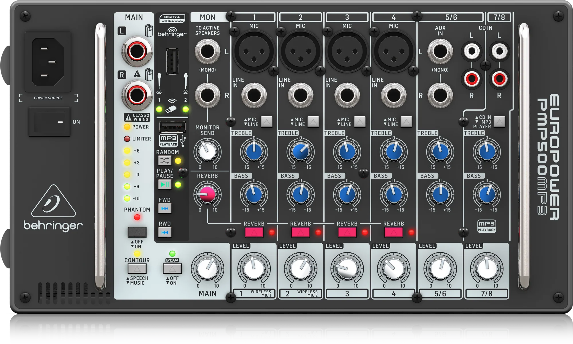 Behringer Europower PMP500MP3 8-channel 500W Powered Mixer - Image 2