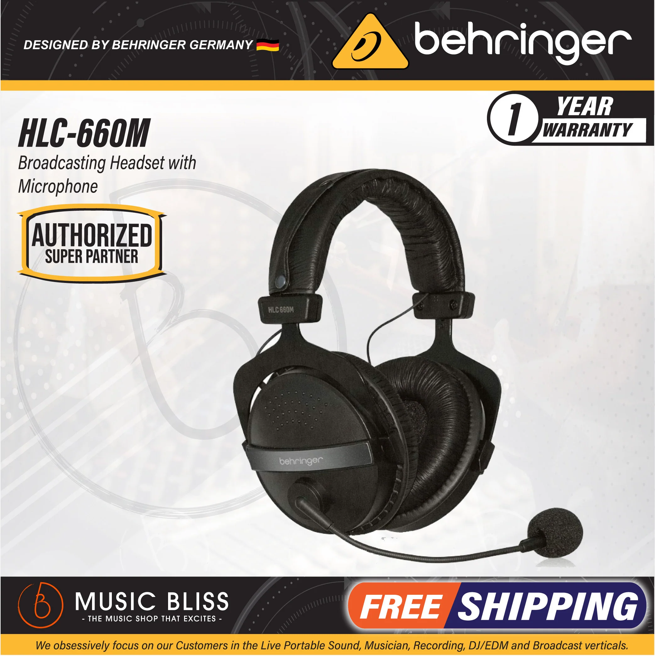Behringer HLC660M Multipurpose Headphones with Built-in Microphone