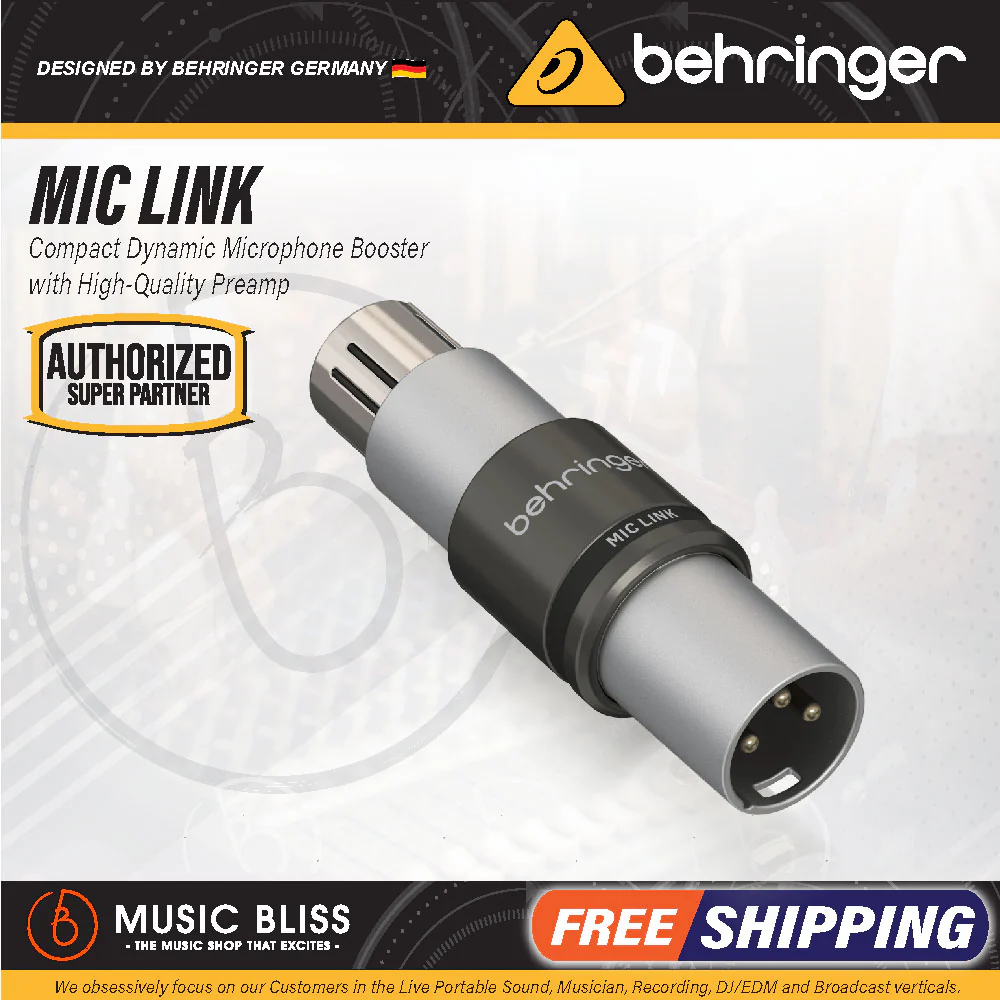 Behringer MIC LINK Compact Dynamic Microphone Booster with Preamp
