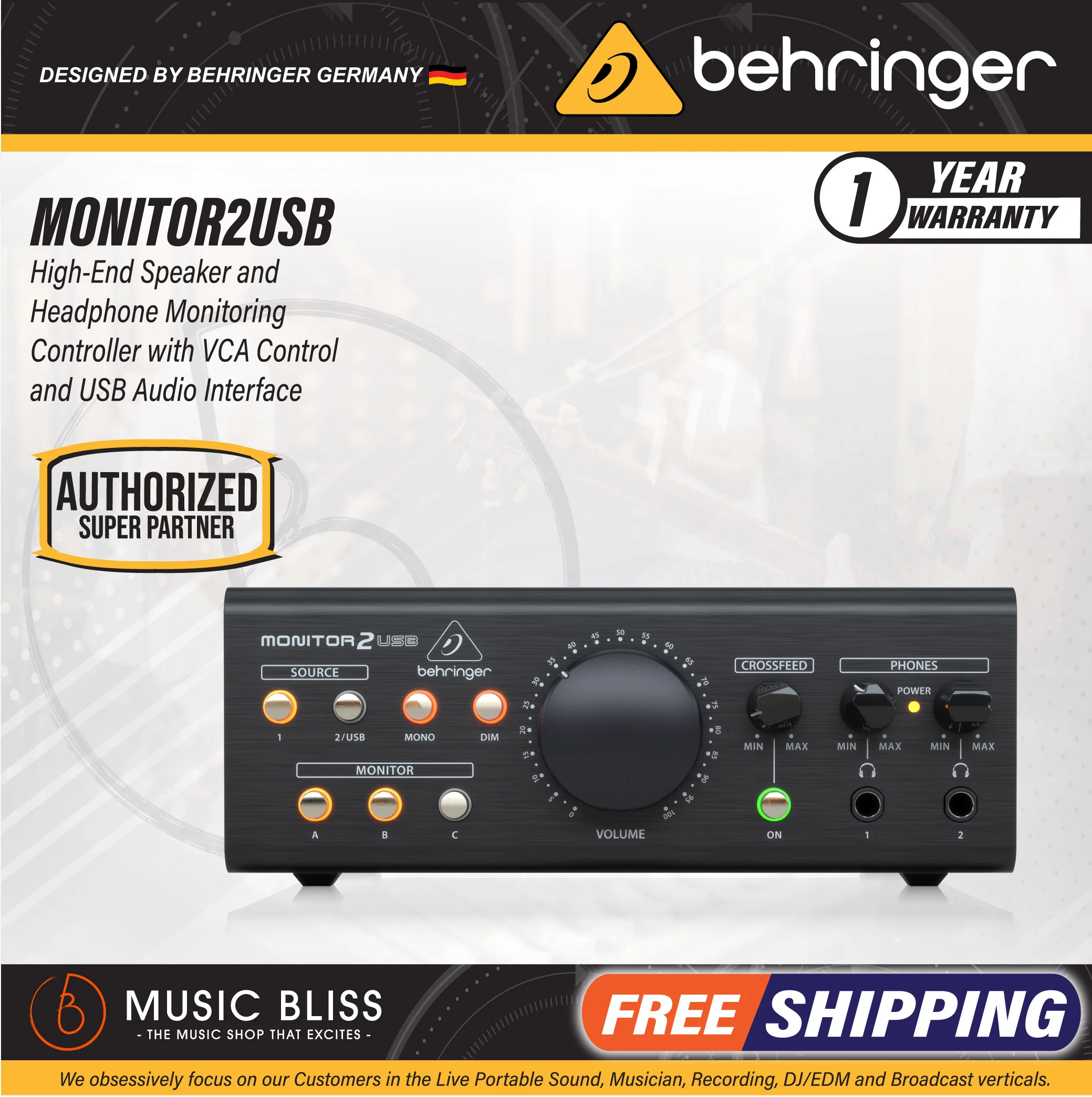 Behringer MONITOR2USB Monitor Controller