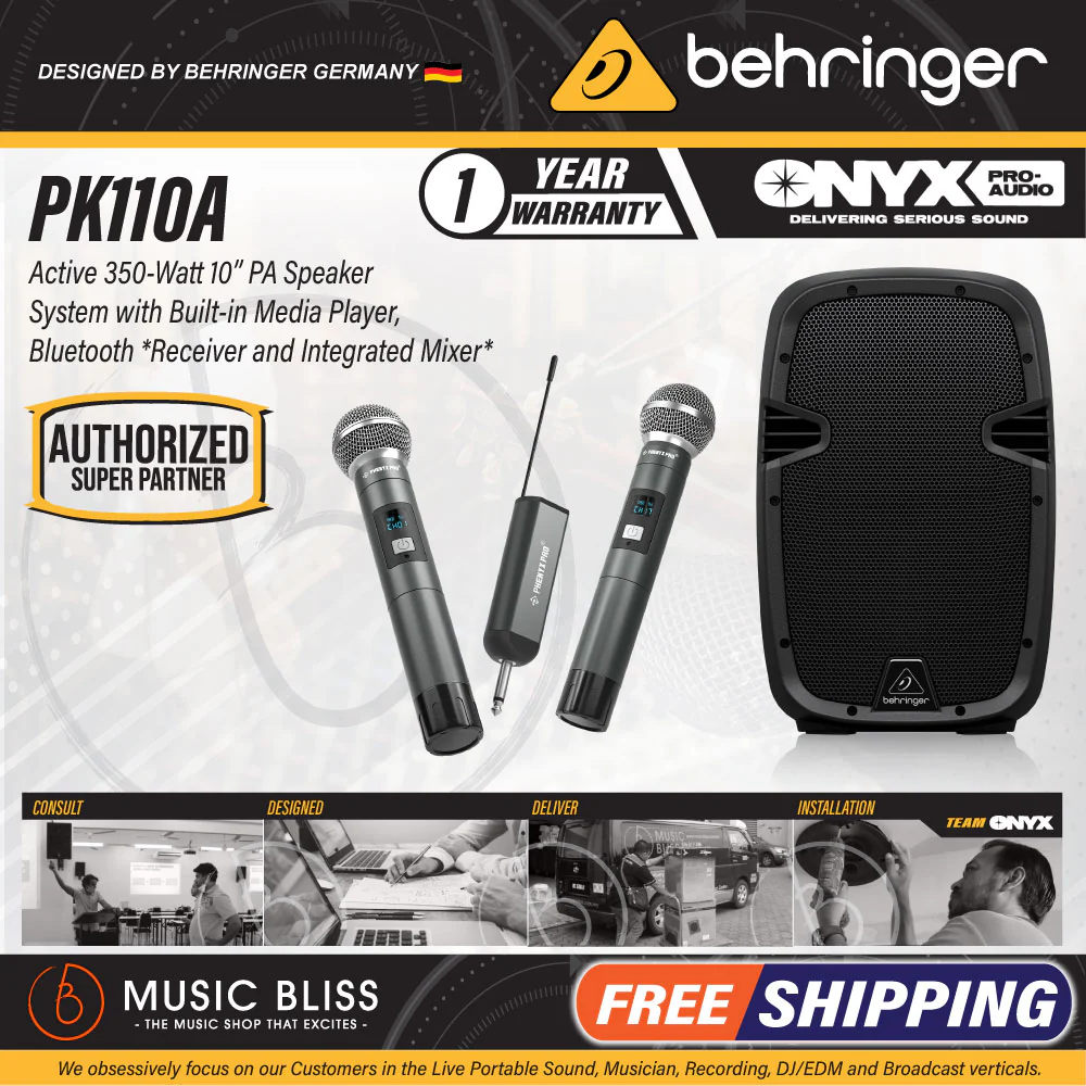 Behringer PK110A Active 350W 10" PA Speaker System with Bluetooth - Image 2