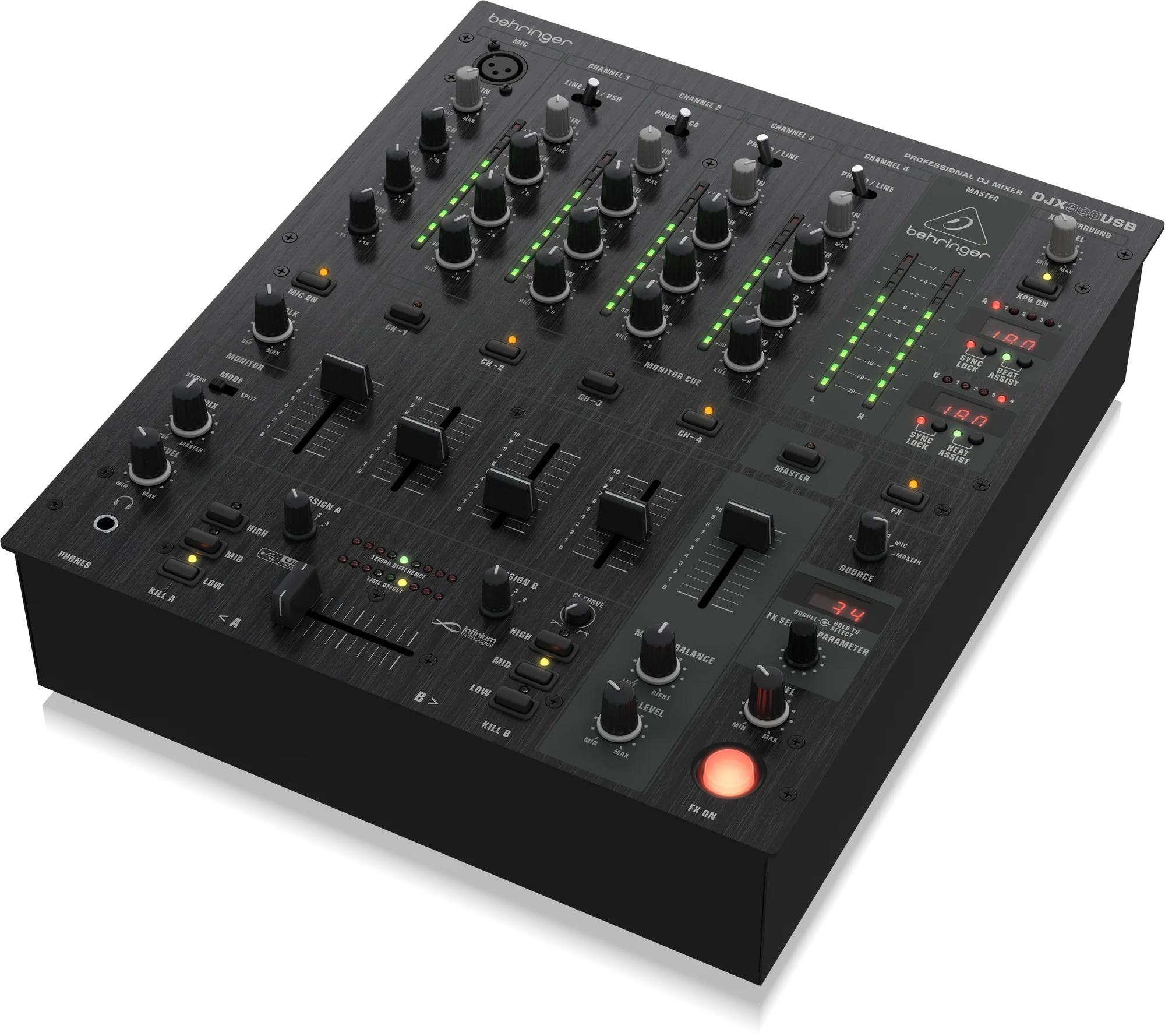 Behringer Pro Mixer DJX900USB 4-channel DJ Mixer - Image 4