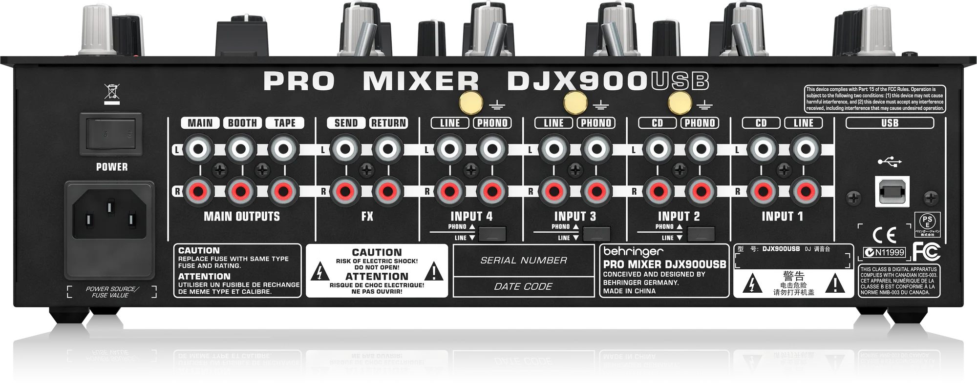Behringer Pro Mixer DJX900USB 4-channel DJ Mixer - Image 5