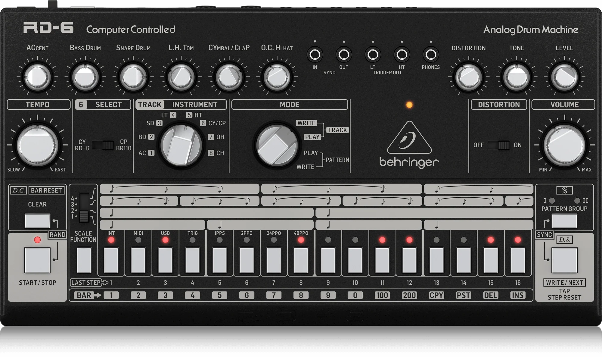 Behringer RD-6-BK Analog Drum Machine - Black - Image 2
