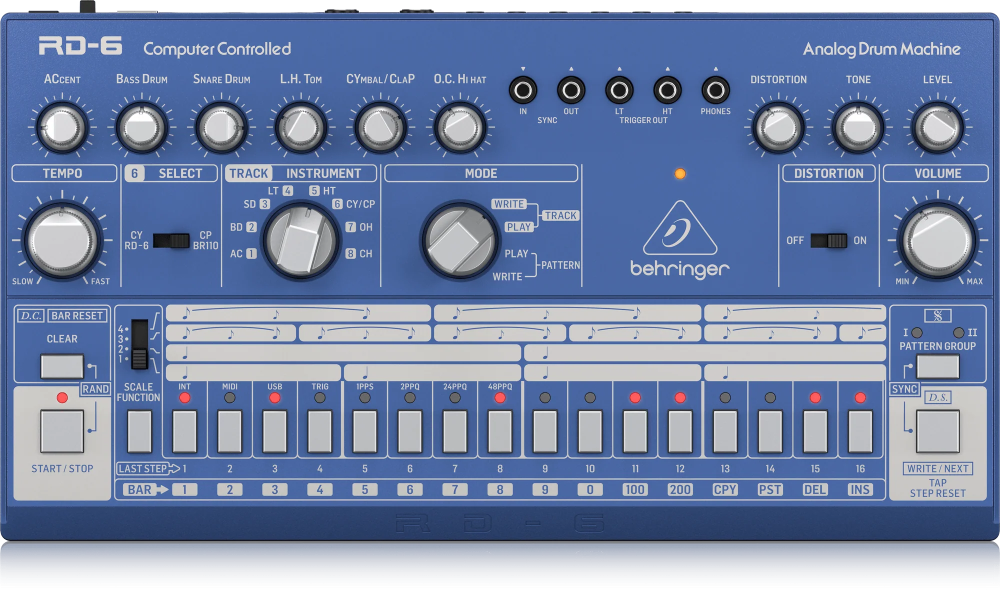 Behringer RD-6-BU Analog Drum Machine - Blue - Image 2