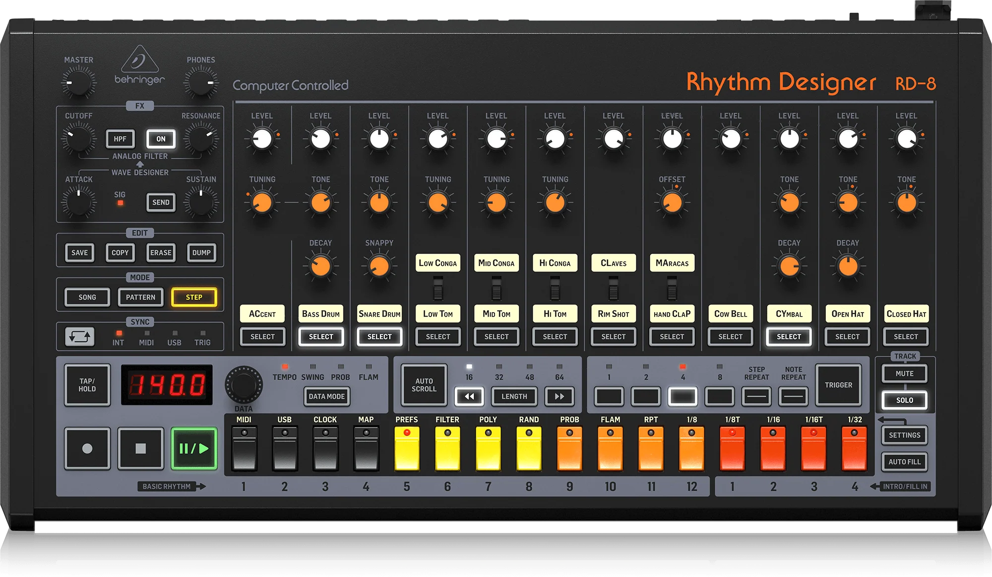 Behringer Rhythm Designer RD-8 MkII Analog Drum Machine - Image 2