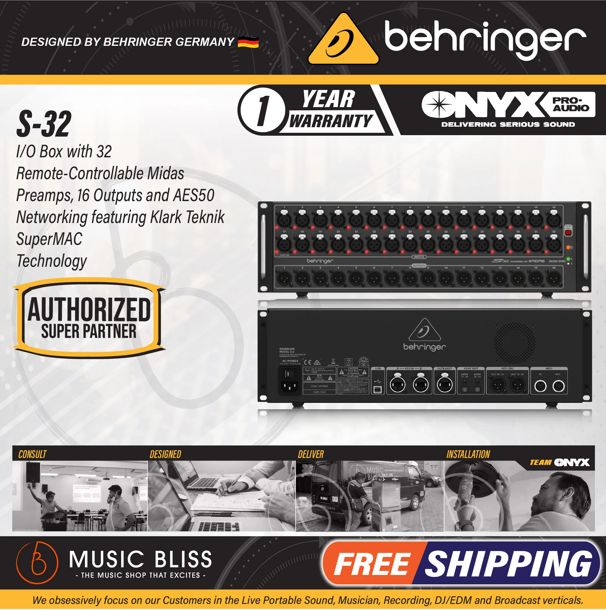 Behringer S32 32-channel Stage Box