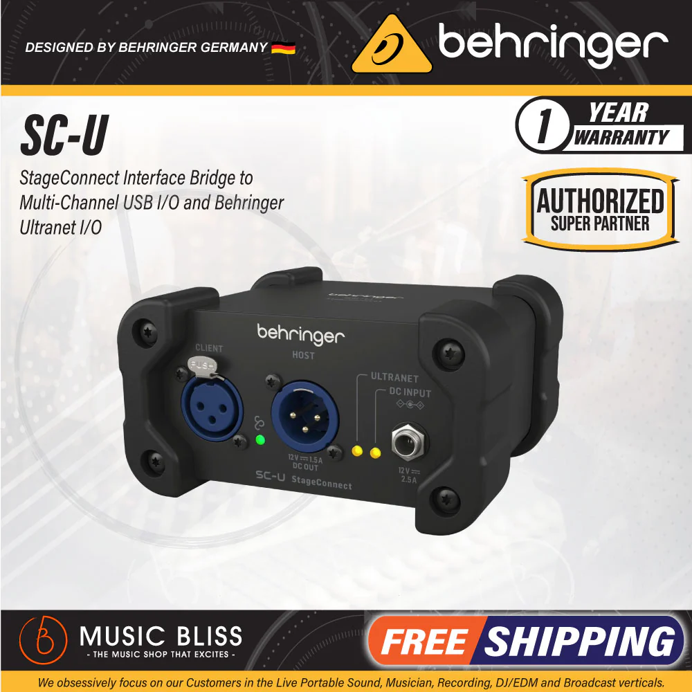 Behringer SC-U StageConnect Interface Bridge to Multi-Channel USB I/O and Behringer Ultranet I/O