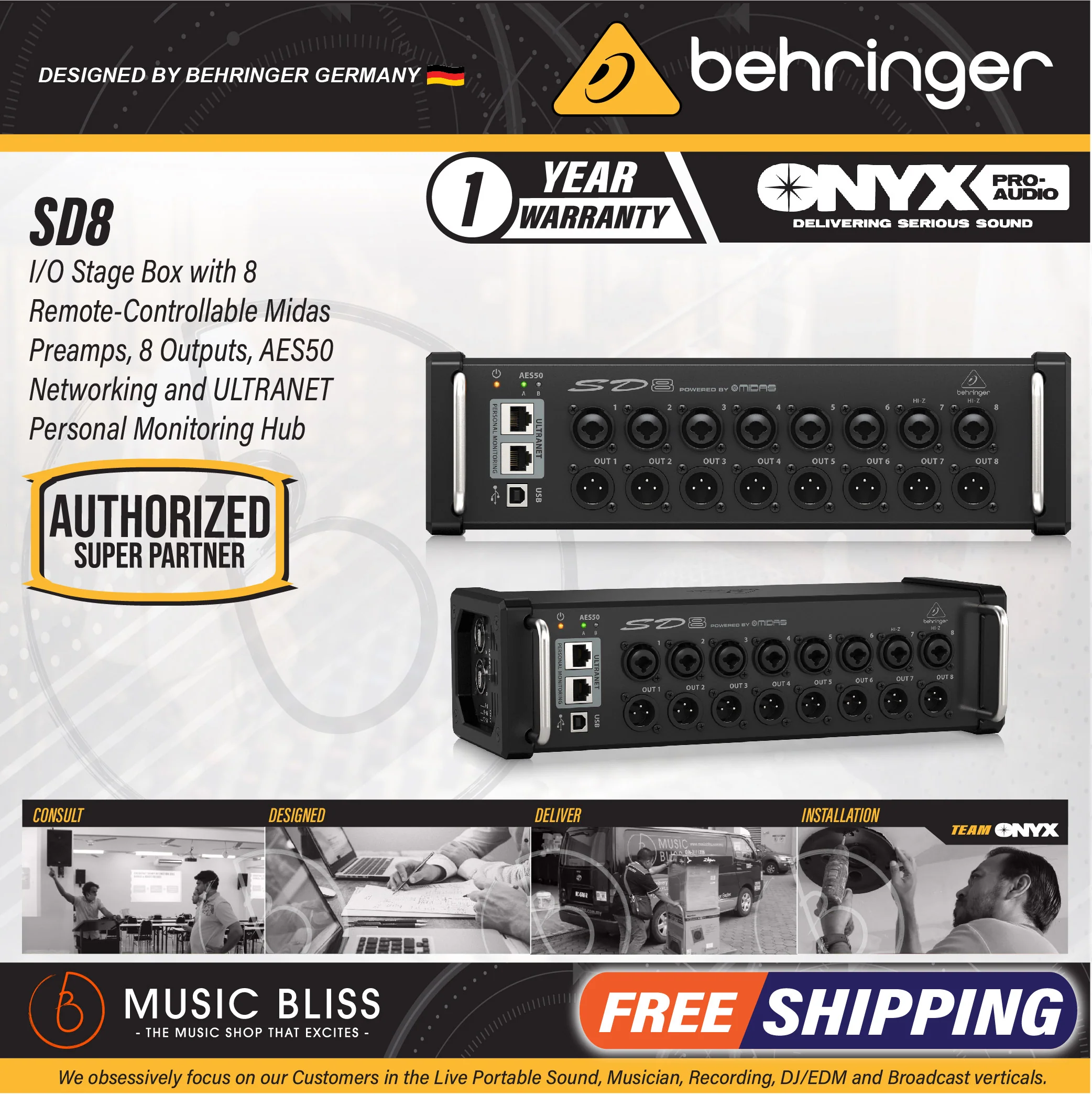 Behringer SD8 8-channel Stage Box