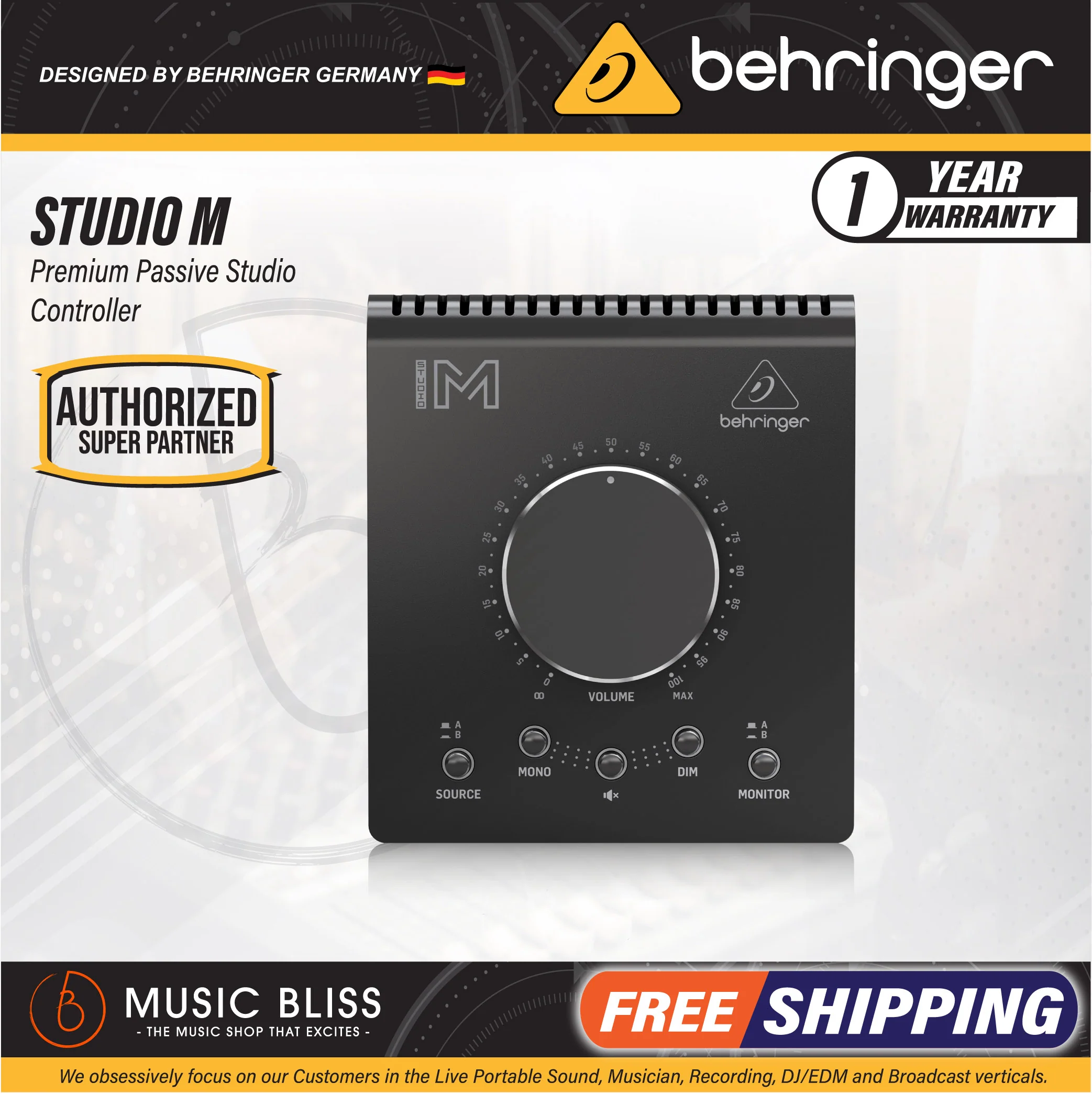 Behringer Studio M Premium Passive Stereo Monitor and Volume Controller