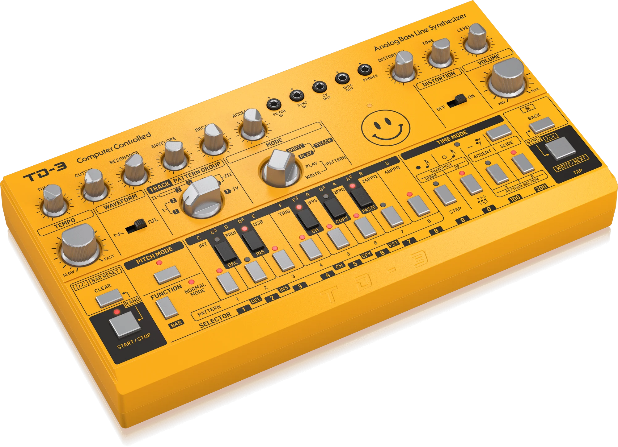 Behringer TD-3-AM Analog Bass Line Synthesizer - Yellow - Image 3