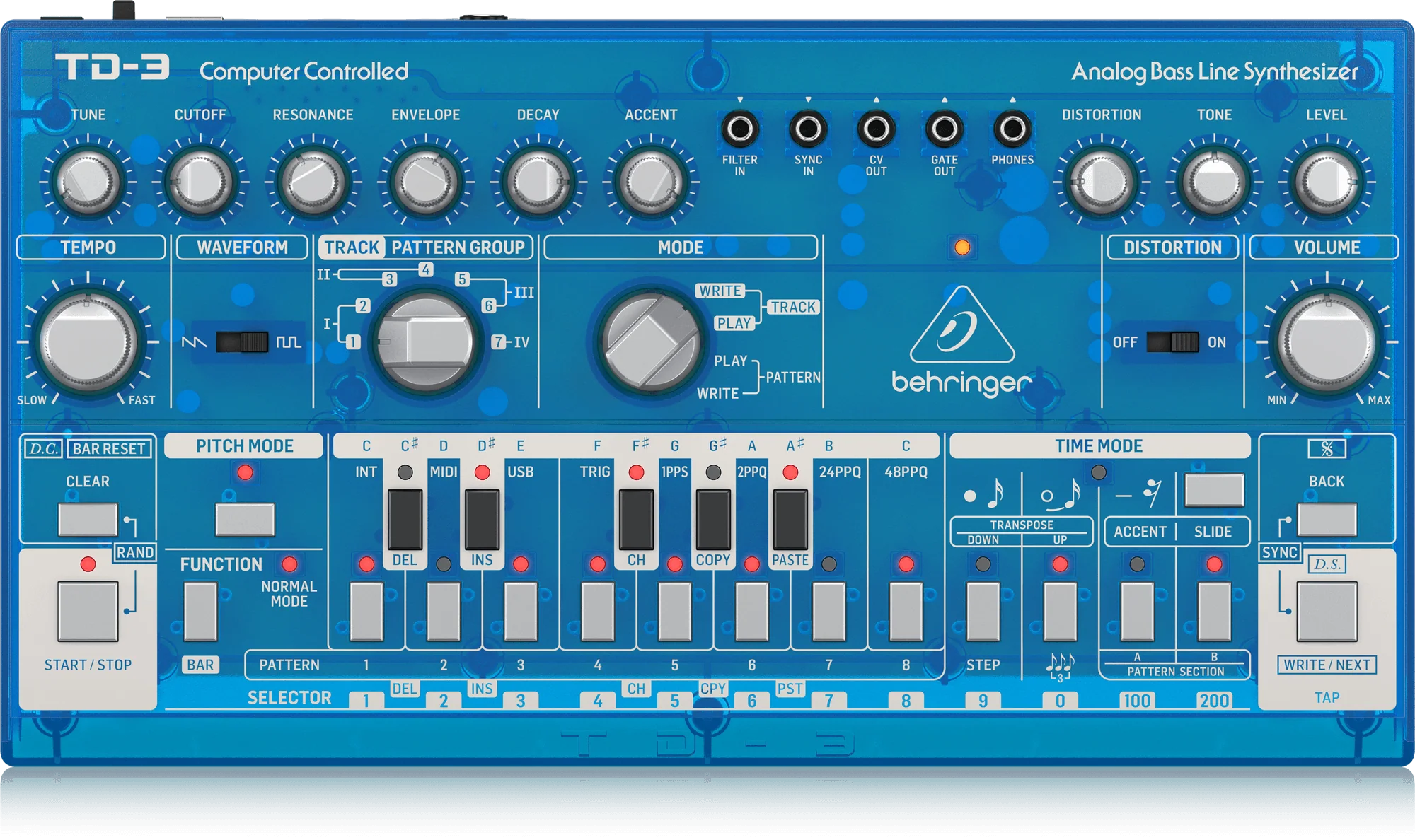Behringer TD-3-BB Analog Bass Line Synthesizer - Baby Blue - Image 2