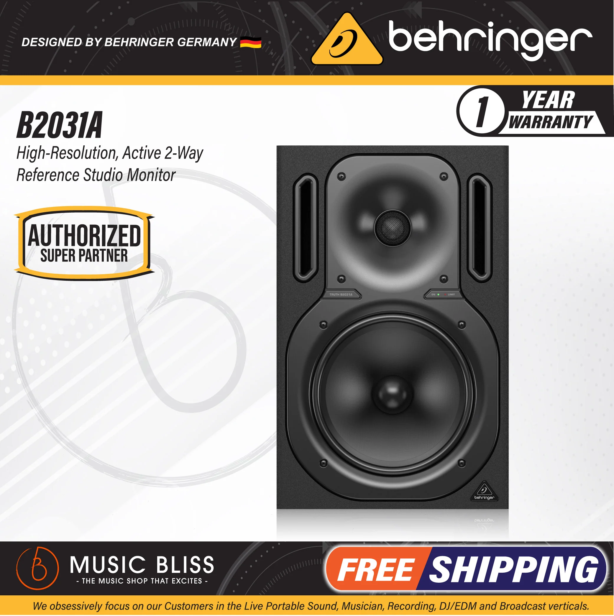 Behringer Truth B2031A 8.75" Powered Studio Monitor