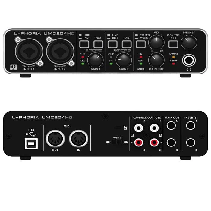 Behringer U-Phoria UMC-204HD USB 2.0 Audio Interface - Image 2
