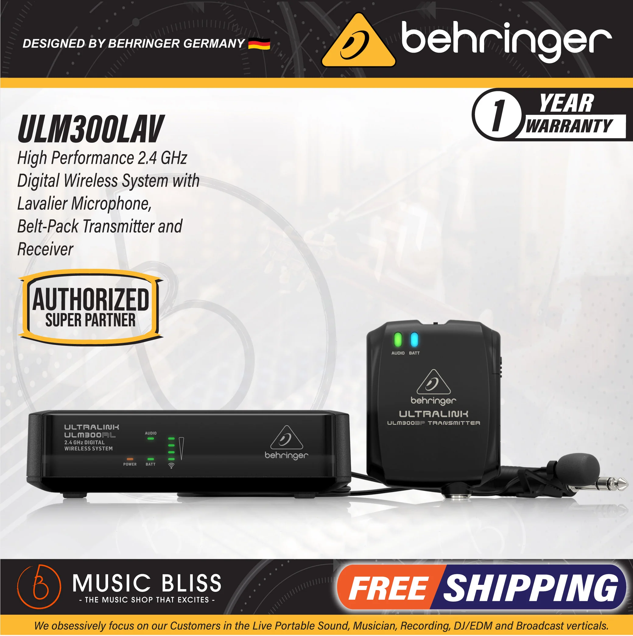 Behringer ULM300LAV Wireless Lavalier Microphone System