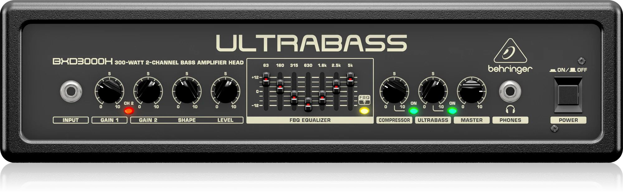 Behringer UltraBass BXD3000H 300-watt 2-channel Bass Amp Head - Image 2