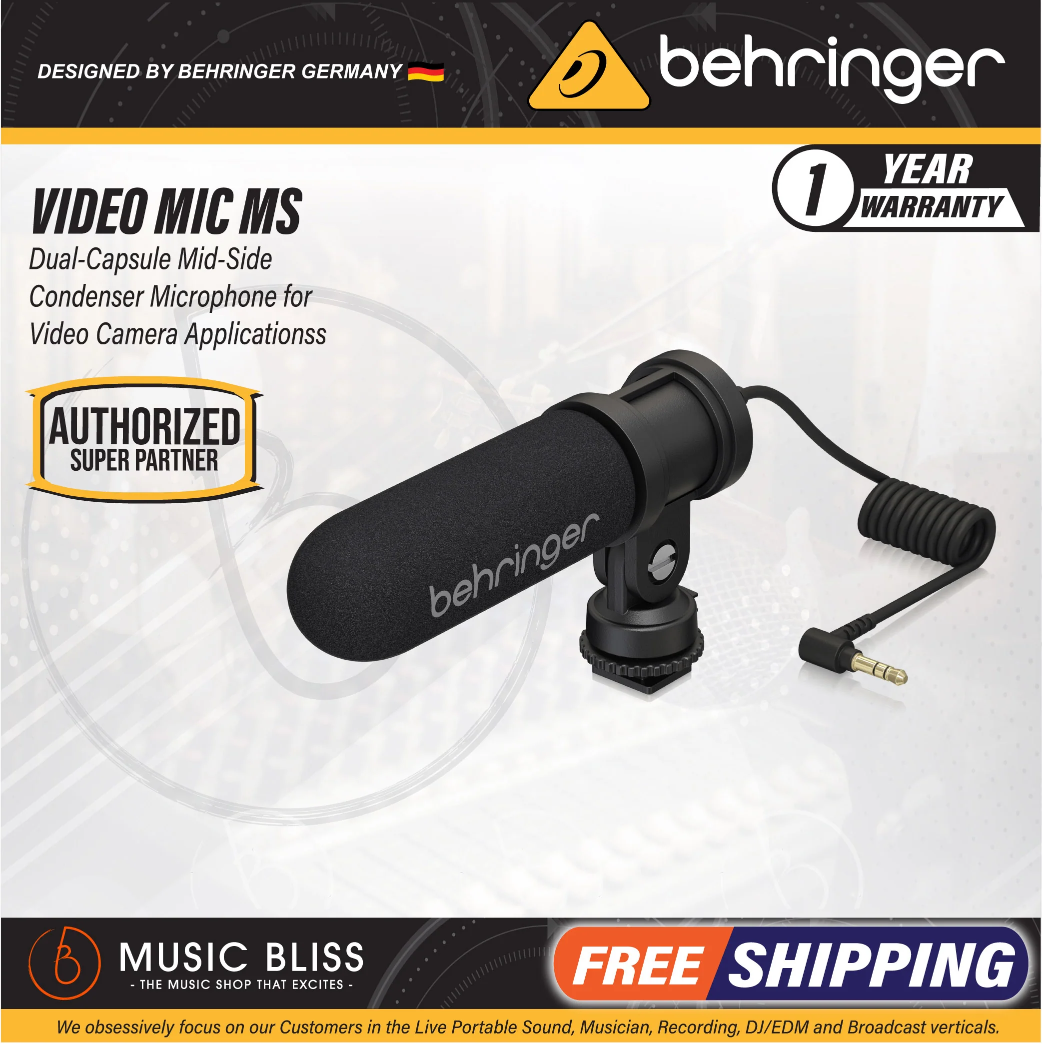 Behringer VIDEO MIC MS Dual-capsule Condenser Microphone