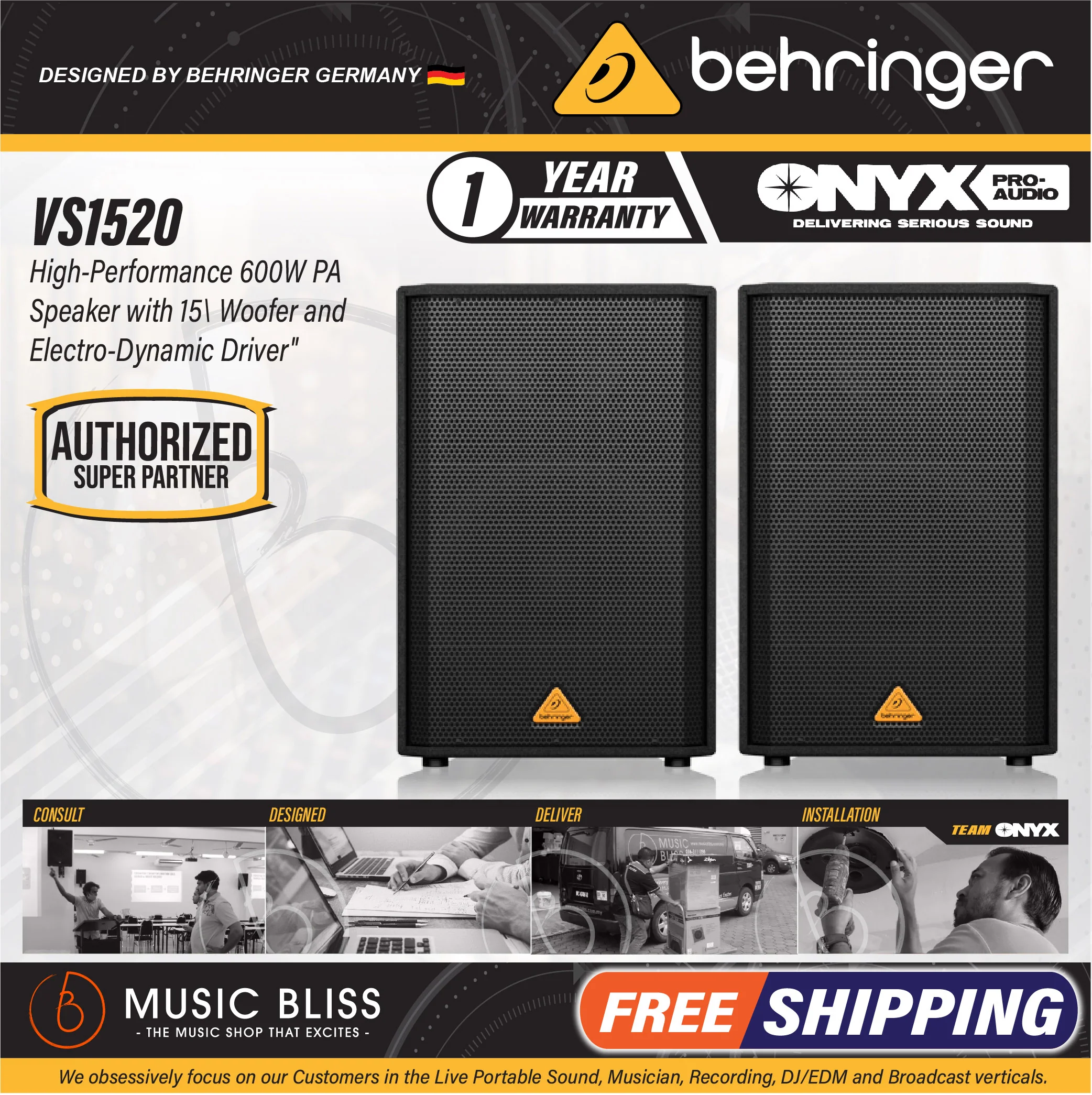 Behringer VS1520 600-Watt 15inch Passive Speaker - Image 2