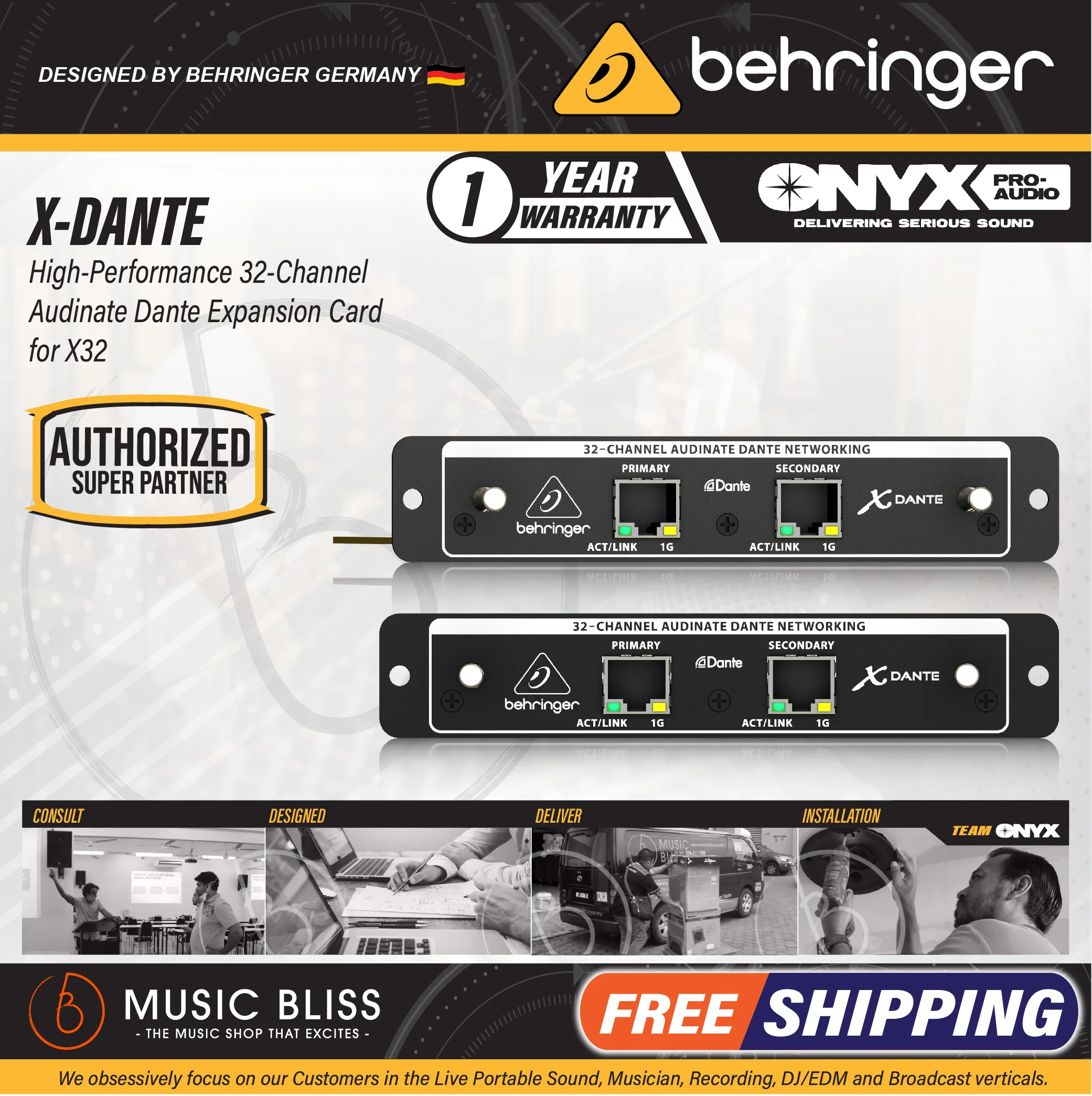 Behringer X-DANTE 32-channel Dante Expansion Card